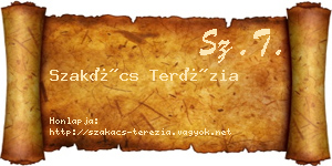 Szakács Terézia névjegykártya